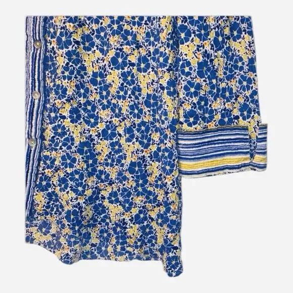 Habitat Top Womens Size XL Floral Textured Button Lagenlook Artsy Casual - Picture 7 of 7